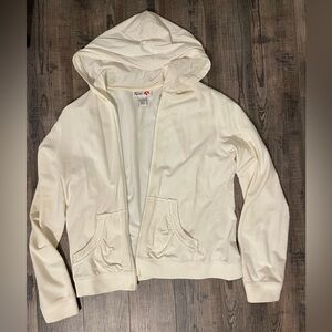 White zip up hoodie